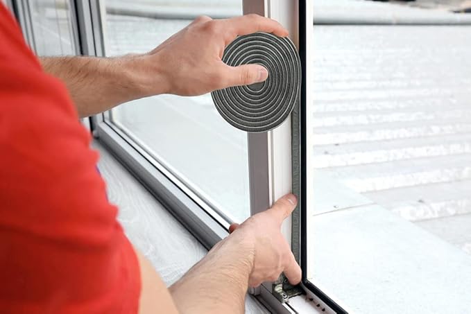 69FT Brush Weather Stripping, Neat Pile Self Adhesive Seal Strip for Windows and Door, Weatherstrip for Soundproofing, Windproof, Dustproof, Stronger Stickiness, 0.35'' Wide x 0.2'' Thick, Grey