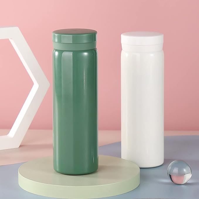Mini Thermos Cute Water Bottle - 7 oz Tiny Insulated Vacuum 18/10 Stainless Steel Small Flask - Leak Proof & Spill Proof & Keeps Cold and Hot for Drink, Coffee, Tea - Green