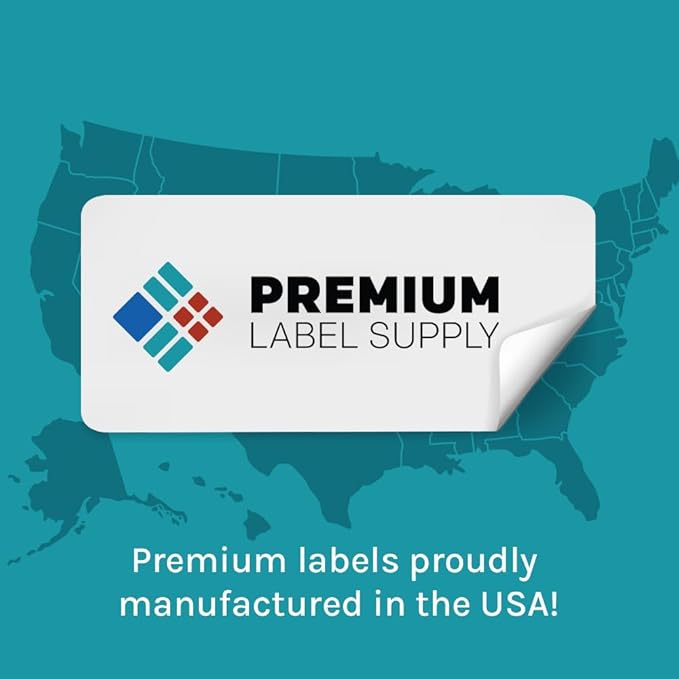 Premium Label Supply Bright Neon Color Fluorescent Sticker Labels - 1.5" x 1.5" Square Labels - (Fluorescent Green, 2,400 Labels)