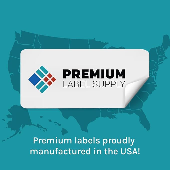 Premium Label Supply Bright Neon Color Fluorescent Sticker Labels - 1.5" x 1.5" Square Labels - (Fluorescent Pink, 12,000 Labels)