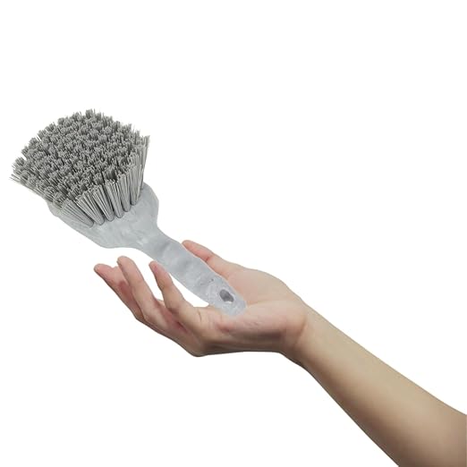 SPARTA 40541EC02 Plastic Scrub Brush, Utility Brush, Kitchen Brush With Hanging Hole For Cleaning, 8 Inches, White