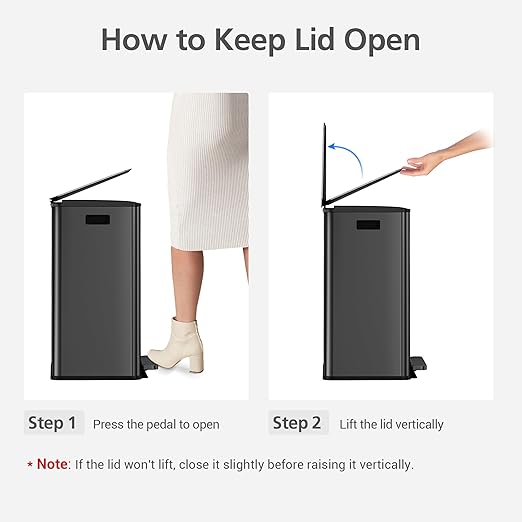 GarveeHome 60L/16 Gal Kitchen Trash Can,2×8 Gal Pedal Trash Bin with Removable Baskets,Stainless Steel Garbage Can for Kitchen Office Restaurant School Hospital