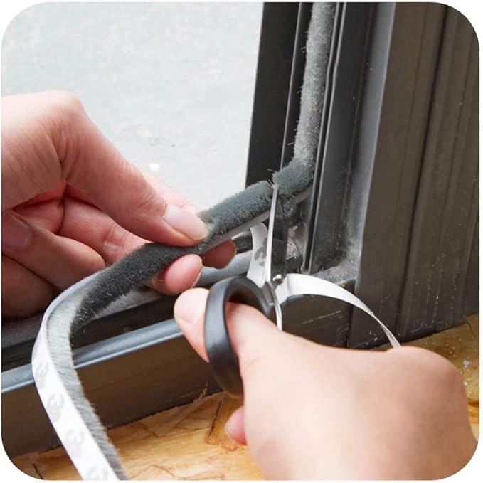 Weather Stripping Brush for Sliding Windows/Doors Frame Side,Pile Self Adhesive Weatherstrip Seal Strip Sealer Draft Stoppers (16.5ft x11/32 x 11/32 Brush inch, White)