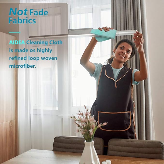 AIDEA Microfiber Cleaning Cloth, 8PK, All Purpose Microfiber Towels, Absorbent Cleaning Rags Kitchen Towels, Lint Free Dusting Cloth for House, Kitchen, Car, Window, 12"×12"