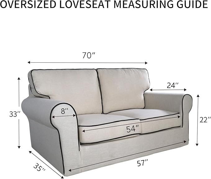 PureFit Reversible Quilted Sofa Cover, Water Resistant Slipcover Furniture Protector, Washable Couch Cover with Non Slip and Elastic Straps for Kids, Dogs, Pets (Oversized Loveseat, Navy/Navy)