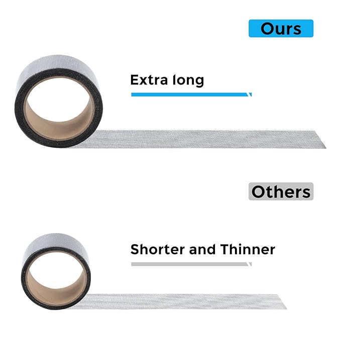 Black Window Screen Repair Tape, 2IN X 35FT (420IN) Screen Repair Kit for Windows or Doors, Strong Adhesive Patch Kit Fiberglass Mesh Tape
