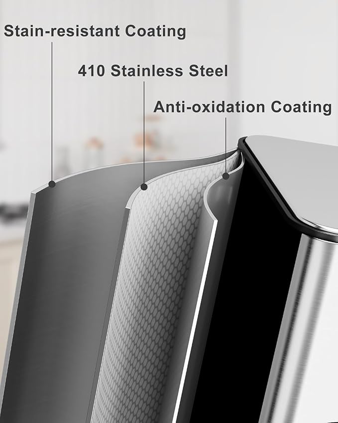 GarveeHome Trash Can 90L/23.8Gal, Three Compartments Pedal Kitchen Recyclingtrash Bin with Lids,Stainless Steel Garbage Can for Home Office Restaurant School Hospital