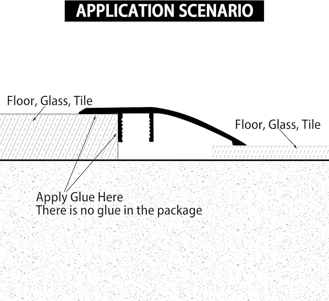 Gaahing Aluminum Floor Transition Threshold Strip, Bridge The Height Gap Between 0.2 to 0.5 inches for Doorway Ramp Tiles Laminate Planks (35.4in x 1.7in, Matte Silver)