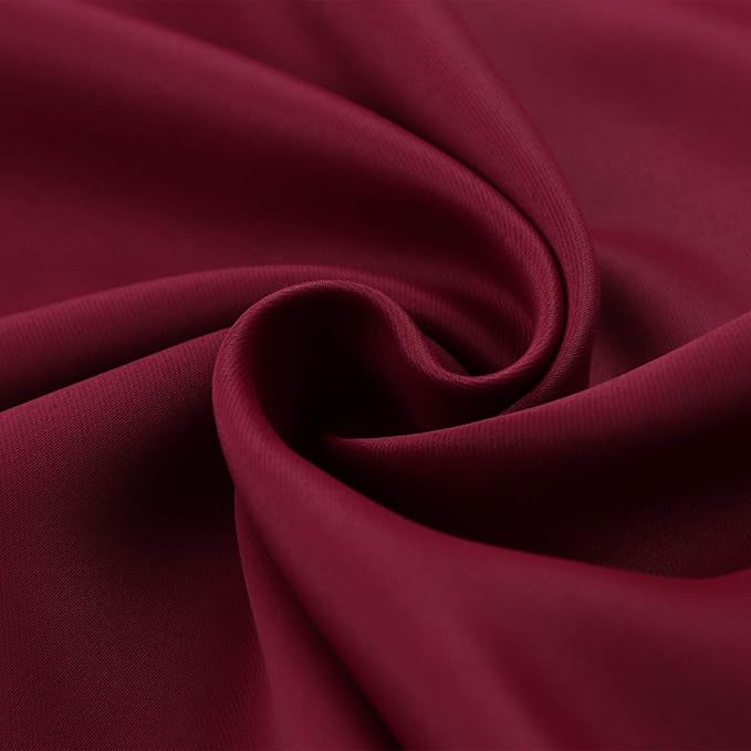 BGment Burgundy Blackout Curtains 90 Inch Long for Living Room - Wine Red Thermal Insulated Drapes with Rod Pocket Darkening Blinds for Dining Bedroom, 52 x 90 Inch, 2 Panels