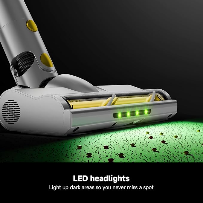Cordless Vacuum Cleaner, 6-in-1 Stick Vacuum Cleaners for Home, Lightweight Rechargeable Vacuum with LED Anti-Tangle Brush for Carpet, Hardwood Floors & Pet Hair