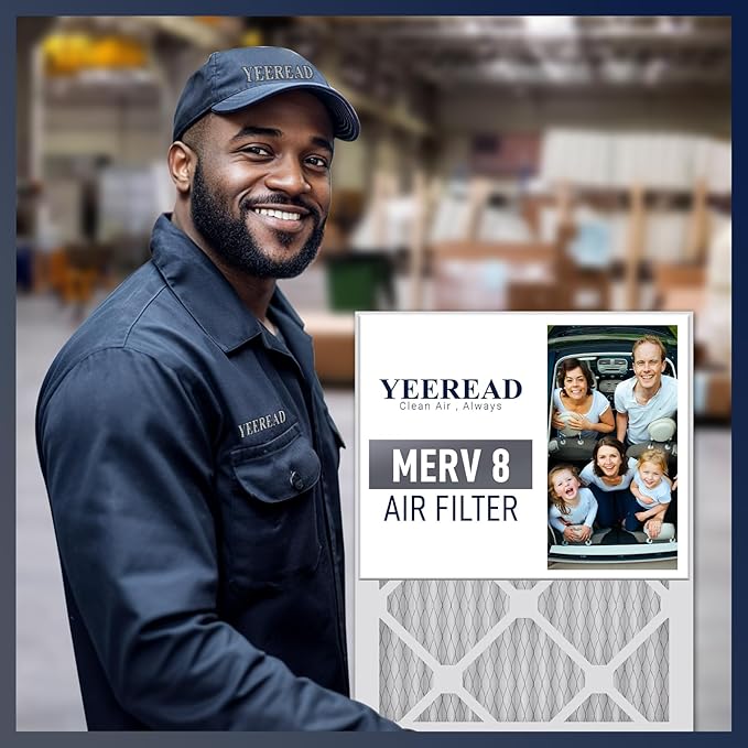 18x20x1 MERV 8 Air Filters 6-Pack, Actual Size 17.7" x 19.7" x 0.75" – Compatible with HVAC, Air Conditioners & Furnaces– High Particle Capture & Smooth Airflow