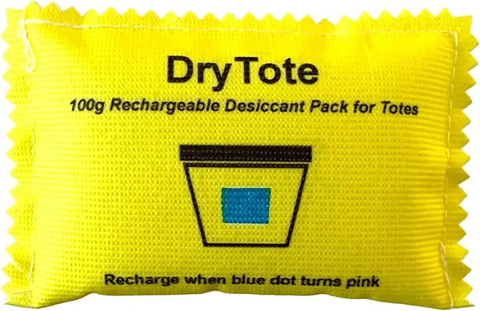 100g Rechargeable Desiccant Pack of 25 - Moisture Absorbing Bag - Silica Gel Desiccant Dehumidifier for Storage Bins and Totes