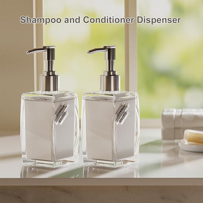 Purple Soap Dispenser with Refillable Plastic Pump for Bathroom Sink or Kitchen Counter, Ideal for Hand Soap, Liquid Soap, Dish Soap, or Lotion Use