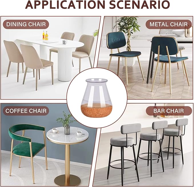 Small Chair Leg Floor Protectors Chair Leg Protectors for Hardwood Floors Felt Silicone Caps Strengthen Bottom Protection Anti-Scratch Reduce Noise 32 Pack Clear Round Small Fit 1/2" to 3/4" (14-19mm)