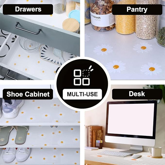 INNOLITES Shelf Liners for Kitchen Cabinets, Non Adhesive Drawer Cabinet Liner, Waterproof Oil-Proof Non-Slip Shelf Liner for Kitchen Pantry Refrigerator 11.8" x 118"