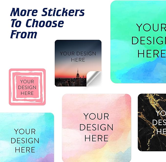 100 Custom Vinyl Stickers - Upload Your own Image, Text, Design, Logo - Personalized Logo Labels for Handmade, Packaging, Bottle, Jars, Candle, Brand Stickers (City, 3x3 Square)