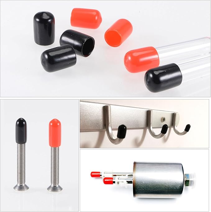 uxcell 20pcs Rubber End Caps 7mm ID Vinyl PVC Round Tube Bolt Cap Cover Screw Thread Protectors Grey