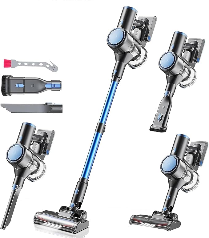Cordless Vacuum Cleaner, with Headlights, Stick Vacuum Lightweight Handheld Vacuum Cleaner for Pet Hair, Hard Floors, Carpet,Car