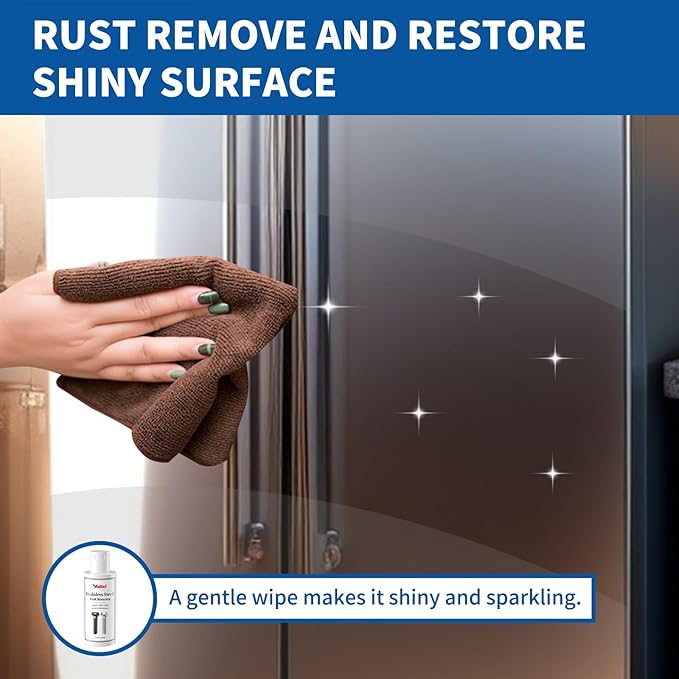 Stainless Steel Rust Stain Remover & Cleaner, Rust Spot Stain Remover for Stainless Steel Appliances and Furniture - Ideal for Grill, Fridge, Knife or Pan & more - 3.72 Fl Oz