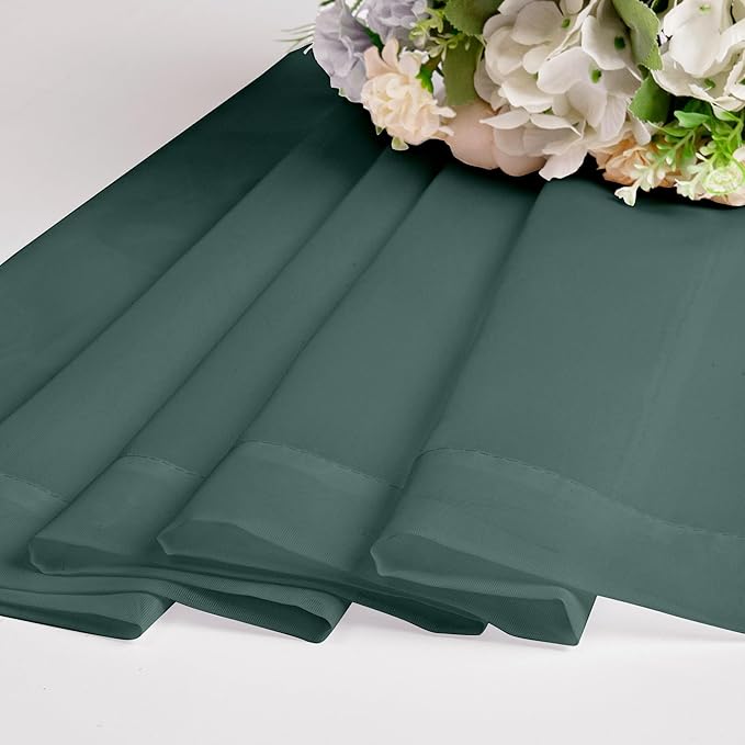 Chyhomenyc Hunter Green Sheer Curtains 78 Inches Long 2 Panels Set for Living Room, Light Filtering Voile Lightweight Bedroom Curtains, Rod Pocket Solid Window Treatment Drapes, Each 42W x 78L