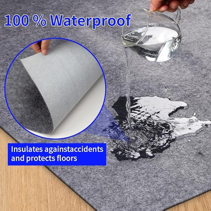 100% Waterproof Non-Slip Rug Pad 4x6 for Large Area Rugs Durable Felt Floor Protection pad for All Floors, Suitable for Cutting. Rug Pads Keep Rugs in Place and Provide Cushioning