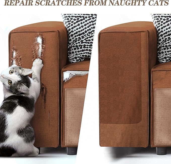 Azobur Sofa Fabric Repair Patch, Oversized Microfiber Patch,Self Adhesive Fabric Sofa Patch Repair Fabric,Super Cost-Effective Combination (Dark Brown)