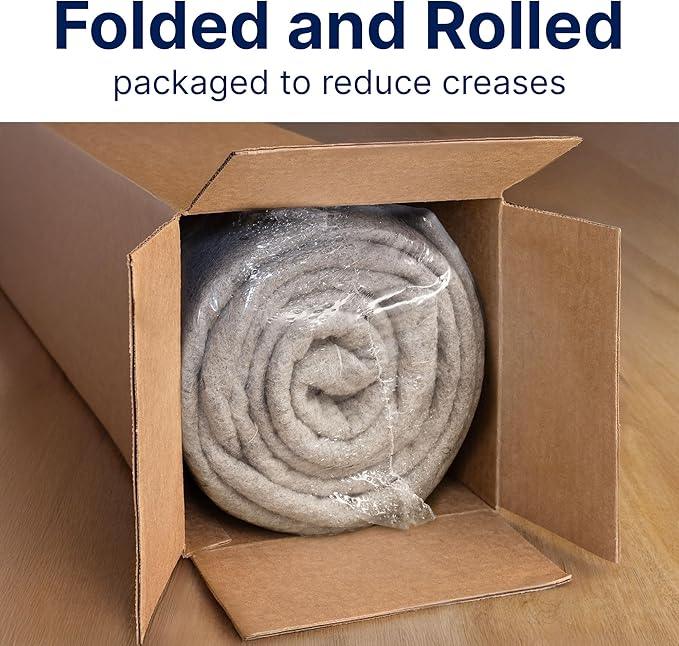 RUGPADUSA - Eco-Plush - 8' Round - 3/8" Thick - 100% Felt - Extra Cushioned Rug Pad - Available in 3 Thicknesses, Many Custom Sizes