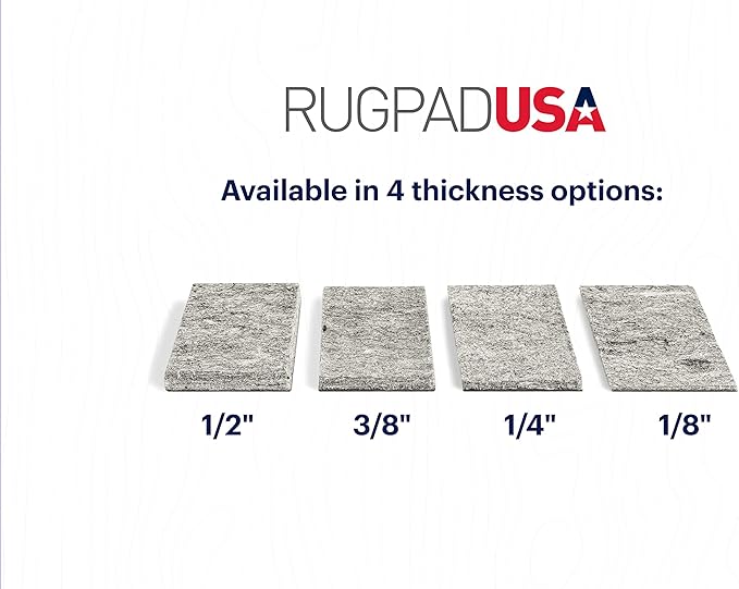 RUGPADUSA - Dual Surface - 6'x9' - 1/2" Thick - Felt + Rubber - Non-Slip Backing Rug Pad - Adds Comfort and Protection - for Hard Surface Floors