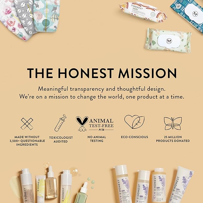 The Honest Company Nourish and Cleanse Naturally Scented Wipes Cleansing Multi-Tasking Wipes 99% Water Plant Based Hypoallergenic Sweet Almond 60 Count