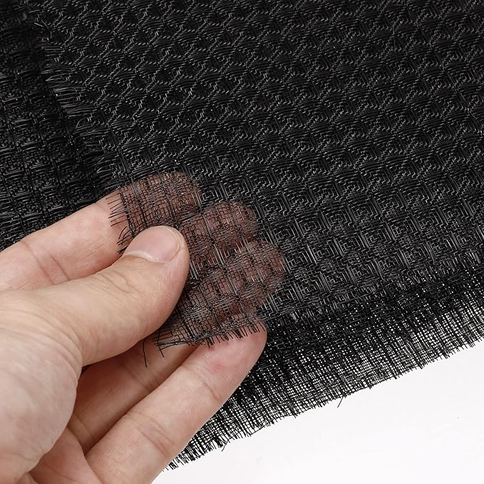 PATIKIL 47.2" x 39.4" Air Conditioner Air Filter Material, Plastic Dustproof Filtering Mesh Screen Replacement for Air Conditioning, Black