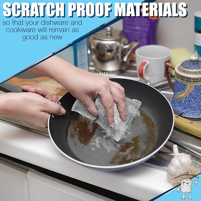 Kitchen Scrubbing Sponges - Heavy Duty Non-Scratch Scrubbing Cleaner Sponges in 1 Color - Multi-Surface Non-Metal Dish Scouring Scrubbers for Fast Cleaning. (12 Pack)