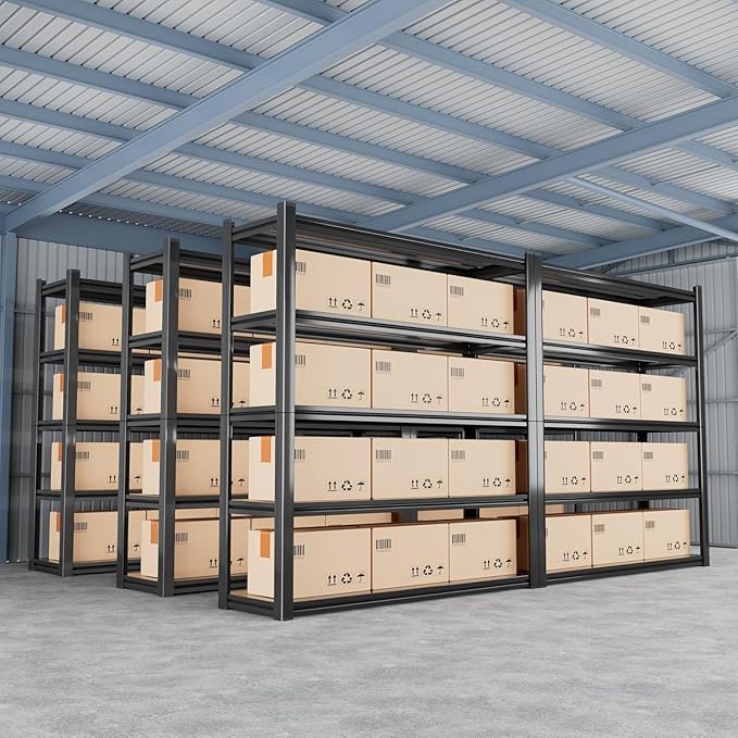 72" H Garage Shelving 2000LBS Heavy Duty Storage Shelves Adjustable 5 Tier Metal Shelves for Storage Garage Industrial Shelving Utility Racks,16" D x35.5 Wx72 H,Black