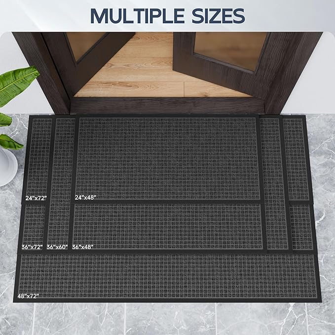 Amyracel Welcome Mat Indoor Door Mat, 36"x60" All Season Weather Outside Door Mat, Heavy Duty Outdoor Mats for Entry Floor, Stain and Fade Resistant, Low Pile Entry Mats for Inside Floor