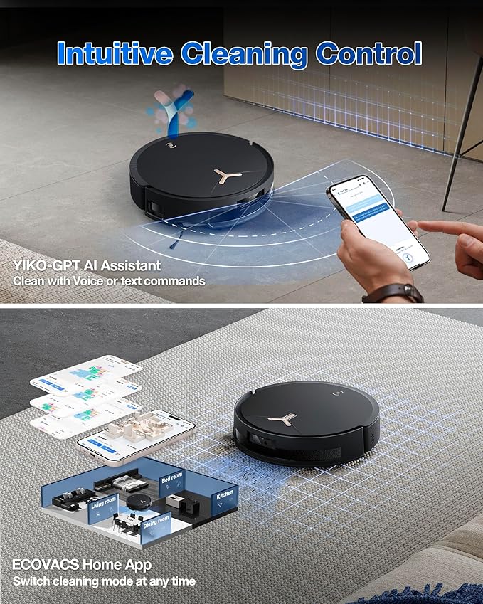 ECOVACS DEEBOT T50 MAX PRO Omni Robot Vacuum and Mop, 18,500Pa Blast Suction, 18mm Auto-Lift, ZeroTangle &TruEdge 2.0, AIVI 3.0 Obstacle Avoidance, Auto Hot Water Mop Wash/Dry/Refill, Self-Emptying