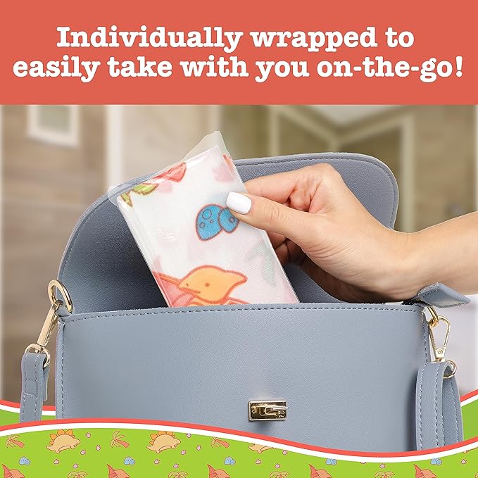 Toilet Seat Covers Disposable (20 pk, Dinosaurs) - XL Waterproof Toilet Cover for Toddlers, Kids & Adults - Portable & Individually Wrapped for Travel, Potty Training, Public Restrooms