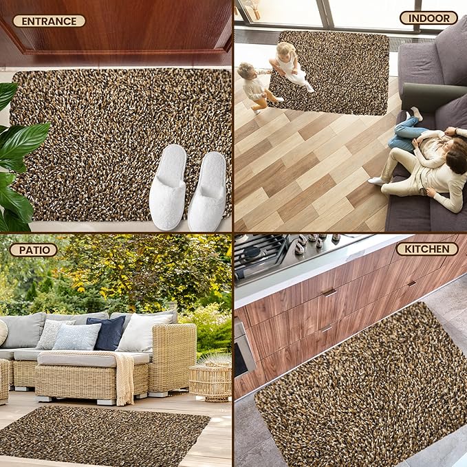 Premium Microfiber Indoor Door Mat – 24"x36" Washable Entry Mat, Non-Slip, Waterproof Backing, Super Absorbent, Low Profile Entryway Doormat for Indoor Entrance