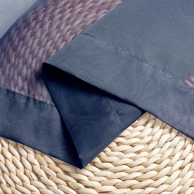 Chyhomenyc Navy Blue Sheer Curtains 30 inch Length 2 Panels, Light Filtering Voile Rod Pocket Short Window Curtians for Bathroom Living Room Farmhouse Small Windows, 42Wx30L inches