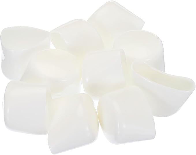 uxcell 20pcs Rubber End Caps 32mm ID Vinyl Round Tube Bolt Cap Cover Screw Thread Protectors White