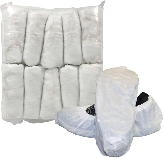CleanPro® Disposable Polyethylene Shoe Covers (Pack of 300) (2X-Large, White)