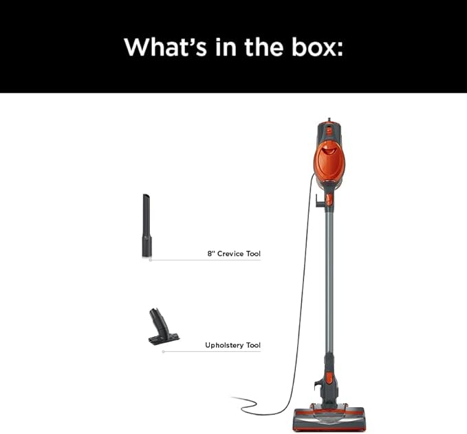 Shark HV302 Rocket Pet Corded Stick Vacuum, Lightweight with Swivel Steering for Carpets & Hard Floors, Converts to Hand Vacuum, Includes Crevice Tool, Pet Multi-Tool & Precision Duster, Orange