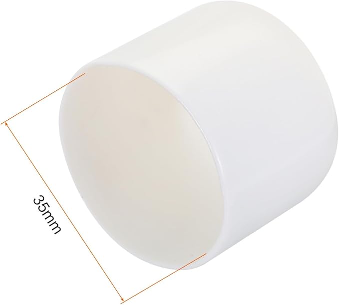 uxcell 20pcs Rubber End Caps 35mm ID Vinyl Round Tube Bolt Cap Cover Screw Thread Protectors White
