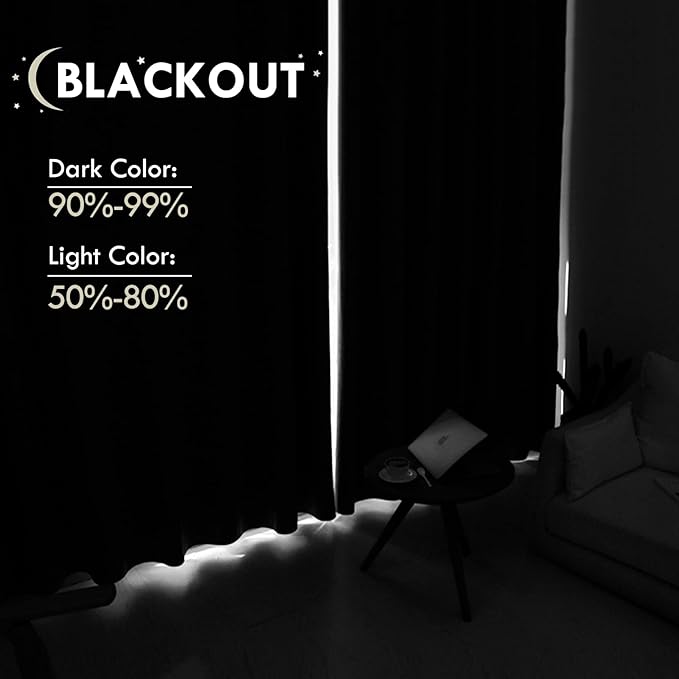 DWCN Christmas Blackout Curtains Room Darkening Thermal Insulated Bedroom Curtains Window Treatments, 42 x 45 inches Long, Set of 2 Red Rod Pocket Drapes