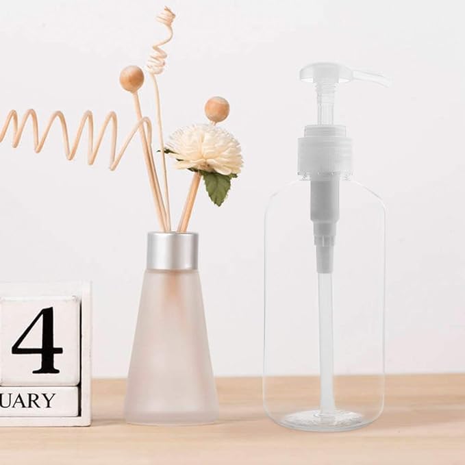 Yebeauty 16 Pack 10oz/300ml Pump Bottle Shampoo Pump Dispenser, Shampoo Bottles with Pump Clear Empty Plastic Refillable Shower Bottle Dispenser Containers with Travel Lock for Soap Cream Lotion Gel