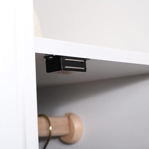 Mousike Cabinet Magnets Magnetic Door Catch Stainless Steel Door Magnet for Kitchen Bathroom Cupboard Wardrobe Closet Closures Cabinet Door Drawer Latch 20 lbs (Black 16Pack)