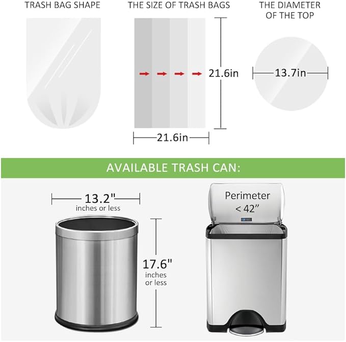 5 Gallon 180 Counts Small Strong Trash Bags Garbage Bags by RayPard, fit 18-20 Liter, 4.5-5,5.3 Gal trash Bin Liners for Home Office Kitchen Bathroom Bedroom, Black
