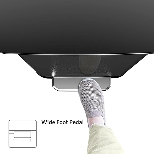 Glad Stainless Steel Step Trash Can, Series 2 with Clorox Protection - Large Black Kitchen Garbage Bin with Soft Close Lid, Foot Pedal and Waste Bag Roll Holder, 13 Gallon