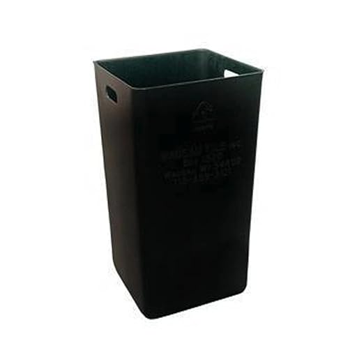 32 Gallon Square Slatted 100% Recycled Plastic Heavy-Duty Commercial Outdoor or Indoor Trash Can with Push Top Lid | Great for Schools and Businesses - Blue