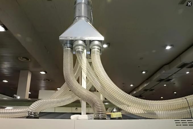 Dust Collection Hose 2 in × 10 ft Heavy Duty Clear Flexible PVC Reinforced Thicken Helix Suction Discharge Corrugated Pipe Hose for Fume Dust Collector Fitting Wood Chip Saw