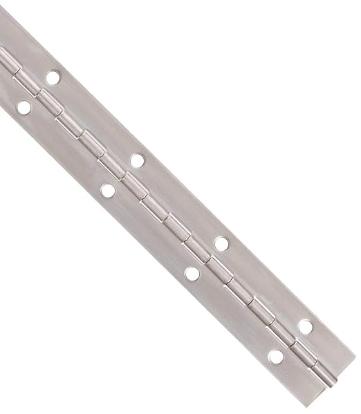 Stainless Steel Continuous Hinge with Hole, Bright Annealed Finish (5 Feet, 1-1/2 Inches)