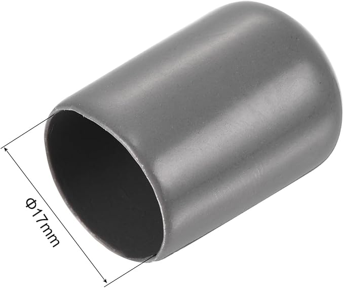 uxcell 20pcs Rubber End Caps 17mm ID Vinyl PVC Round Tube Bolt Cap Cover Screw Thread Protectors Dark Grey